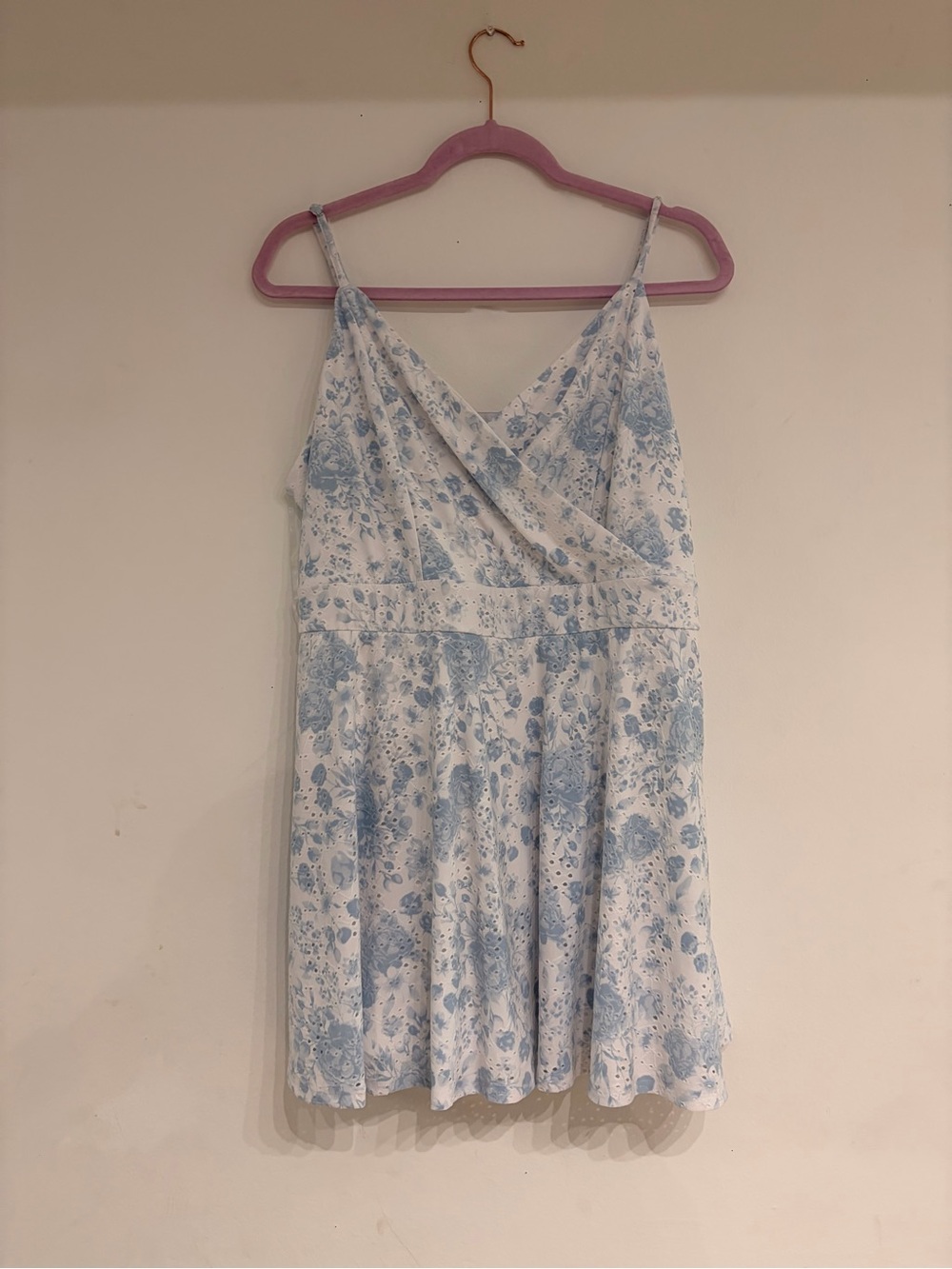 Light Blue Floral Wrap dress with shorts